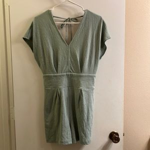 Small Sage Green Romper with Cut out Back Design